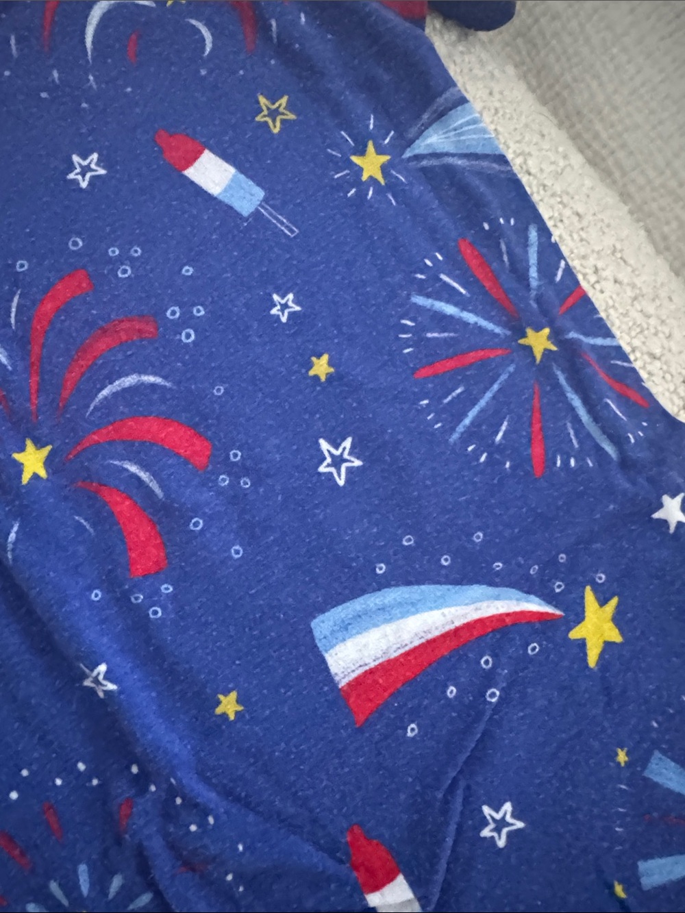 Little Sleepies Blue Red Patriotic Fireworks Pajama Set - Picture 5 of 5